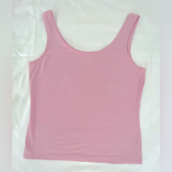 Talbots Petite Med Pink Cotton Stretch Scoopneck Tank Top Tee - Picture 2 of 7